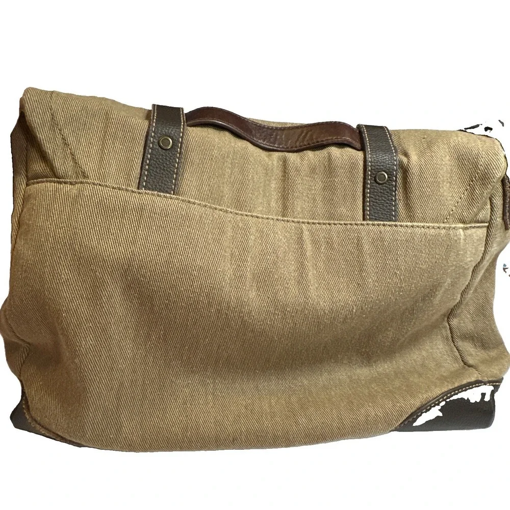 Cremieux Canvas Shoulder/Messenger Tablet Laptop Bag Leather Accents